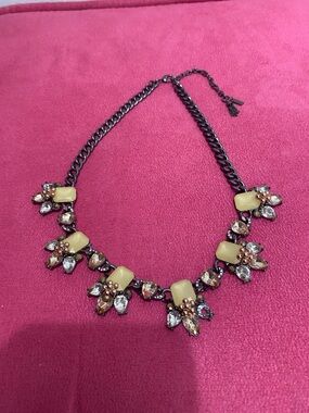 Vera Wang Vintage Citrine and Quartz Glass Necklace